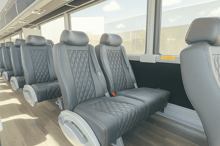 interior of Coach Bus Midwest City charter bus